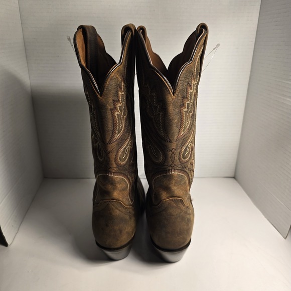 Dan Post Womens Leather Western Cowboy Boots Brown Distressed Size 6.5 M - Picture 5 of 8